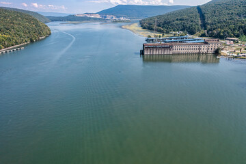 The old Hales Bar Dam Powerhouse in the Tennessee River Gorge near Chattanooga TN