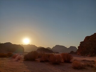 sunset in the mountains