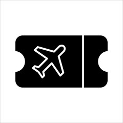 Fototapeta premium ticket plane icon. Travel symbol. Simple flat line art style. vector illustration on white background.