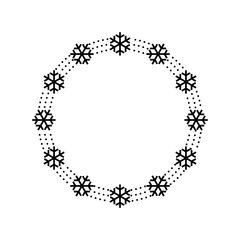 Round frame with snowflakes and dots. vector eps10. - 531474312