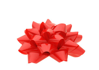 Red gift bow  isolated on transparency photo png file 