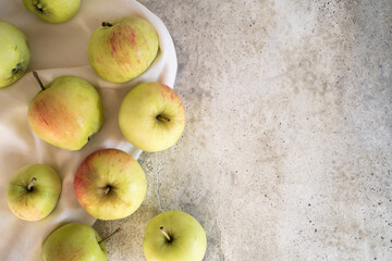 Natural apples new harvest on a neutral background