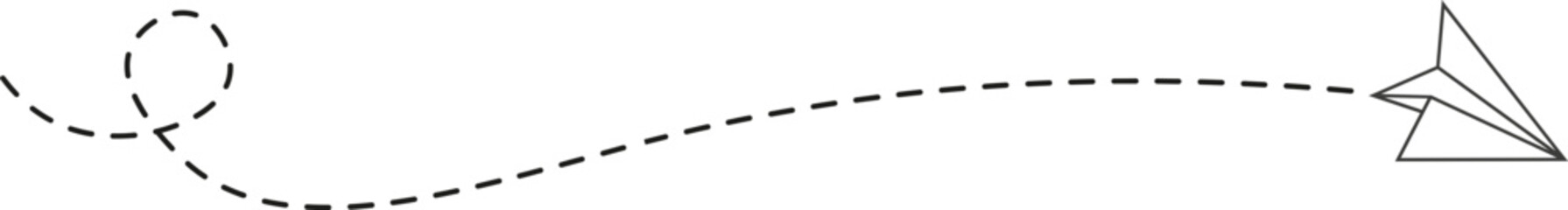 Dashed line paper airplane route