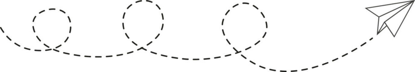 Dashed line paper airplane route
