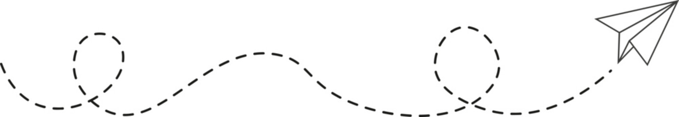 Dashed line paper airplane route