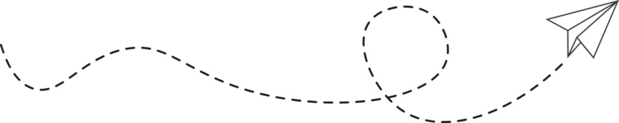 Dashed line paper airplane route