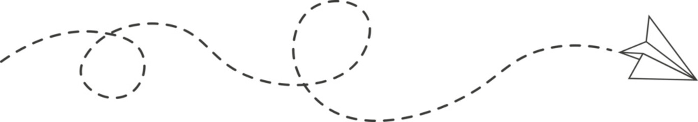 Dashed line paper airplane route