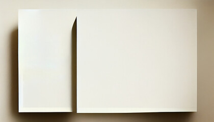 Empty brown rough texture paper with shadow on the paper background, digital generate image