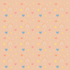 Rainbow pattern with hearts