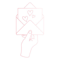 doodle love heart romantic message