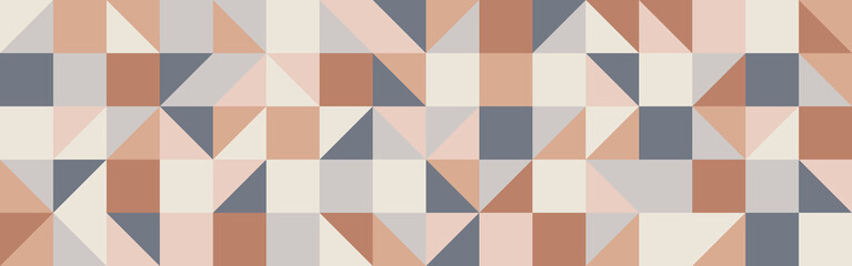 Brown trendy triangles background in modern style, flat vector illustration for textile. Cover of gray geometric shapes in retro texture for web design or postcard.
