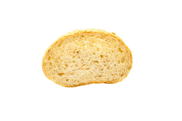 Slice of a whole wheat bread isolated on a white background. Healthy concept. New bake. . High quality photo
