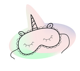unicorn sleep mask vector doodle