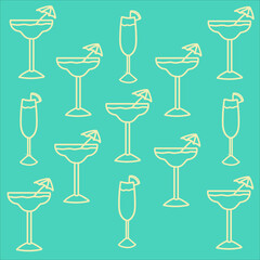 A collection of vector symbols in a fashionable flat style on a white background.A set of icons with drinks,A set of cold drinks,cocktail