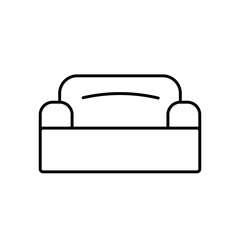 Simple sofa outline vector black icon. EPS 10..... Living room furniture symbol. Modern couch sign.. Line llustration.. Soft sofas logotype on white. For mobile, app, design, web, dev, ui, ux, gui