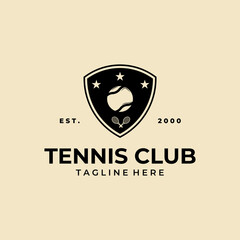 Tennis club badge logo vector template illustration design