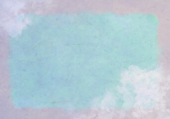 幻想的でやわらかな雲の和紙テクスチャ背景青空
