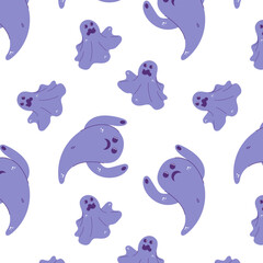 Halloween seamless pattern10. Cute and funny ghosts say boo. Suitable for wrapping paper and all kinds of prints.