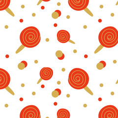 Round lollipop pattern. Seamless pattern with round lollipop. Suitable for wrapping paper and all kinds of prints.
