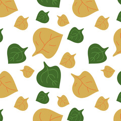 Leaf fall pattern3. Autumn pattern with yellow and green leaves. Suitable for wrapping paper and all kinds of prints.