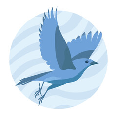blue bird, vector, illustration isolated on white background