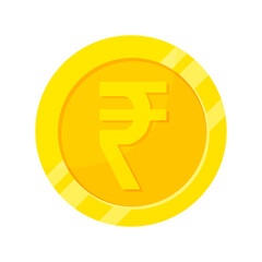 Simple illustration of Indian rupee, coin Concept of internet currency logo.
Vector illustration cartoon flat icon isolated on white background.