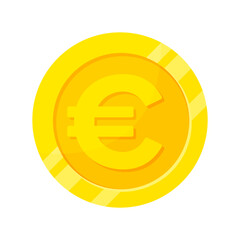 Euro coin. Vector money symbol. Bank payment symbol. Euro sign. Golden coin. Finance.
Vector illustration cartoon flat icon isolated on white background.
