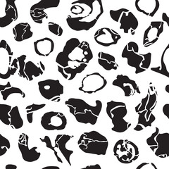 Black and white hand drawn cracked stone pattern.