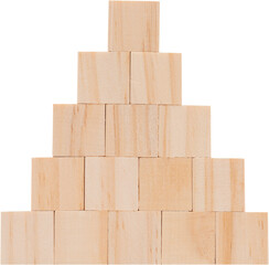 Wood cube model  set in pyramid shape