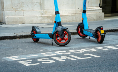 E-scooter on-road parking bay in London
