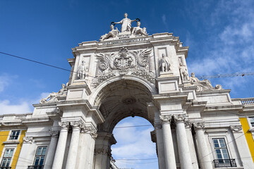 Praca do Comercio and statue of King Jose I in Lisbon