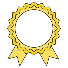 gold medal with ribbon