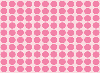 Abstract art seamless stripes of pink circle dots on white background.