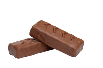 Chocolate bar on a white background, close up