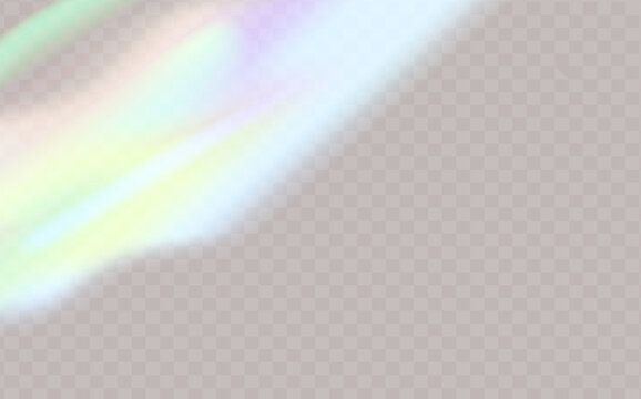 Crystal rainbowm, light effects. Light streak overlay designs. Vector illustration.