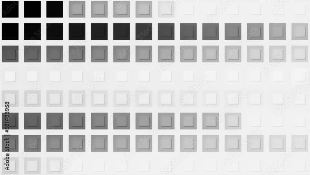 Poster animation of moving lines with square pixels. motion. lines of moving pixels on white background. re