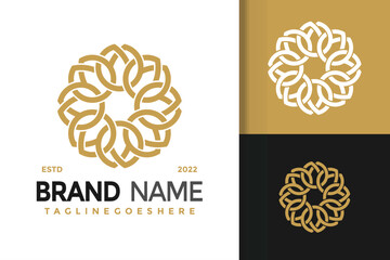 Abstract Geometric Floral Logo Design, brand identity logos vector, modern logo, Logo Designs Vector Illustration Template