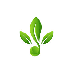 medical leaf logo herbal green