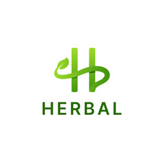 medical leaf logo herbal green