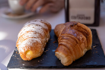 croissant on a plate in liguria italy 
