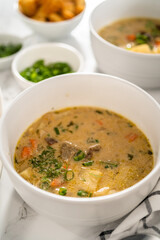 Creamy wild mushroom soup