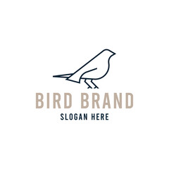 Bird Logo Design Template Vector. Monoline Animal Logo Concept Vector