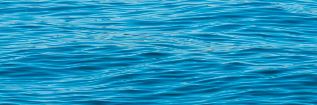 Rippled water surface of a blue ocean