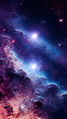 Fototapeta na wymiar Abstract nebula in outer space and galaxies background suitable for a mobile screen, phone desktop.