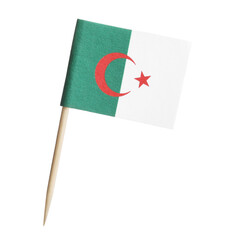 Small paper flag of Algeria isolated on white