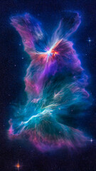 Fototapeta premium Abstract nebula in outer space and galaxies background suitable for a mobile screen, phone desktop.