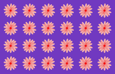 Blooming pink flower on blue background. vector illustration. eps 10.