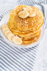 Coconut banana pancakes