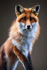 Fototapeta premium Fox realistic drawing, generative AI