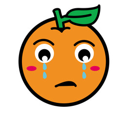 Orange Fruit Sticker Design